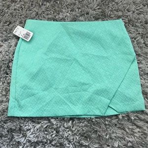 Super Sexy mint green zippered mini skirt